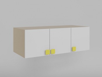 Антресоль на шкаф 3-х створчатый Клаксон без машинок (Белый/корпус Клен) в Искитиме - iskitim.mebel54.com | фото