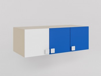 Антресоль на шкаф 3-х створчатый Скай люкс (Синий/Белый/корпус Клен) в Искитиме - iskitim.mebel54.com | фото