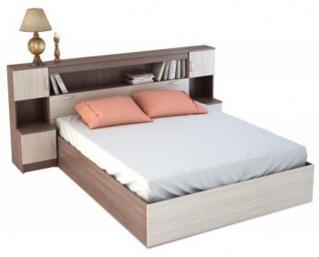 Бася кровать с прикроватным блоком КР 552 (Ясень комбинированный) в Искитиме - iskitim.mebel54.com | фото