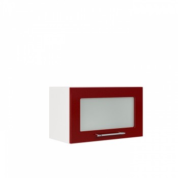 Бруклин ШВГС 600 Шкаф верхний горизонтальный со стеклом (Бетон белый/корпус Белый) в Искитиме - iskitim.mebel54.com | фото