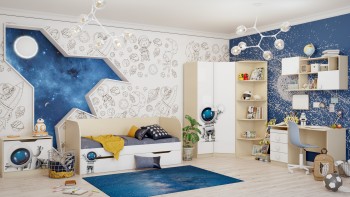 Детская комната Санни (Белый/корпус Клен) в Искитиме - iskitim.mebel54.com | фото