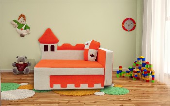 Детский диван Замок правый в Искитиме - iskitim.mebel54.com | фото