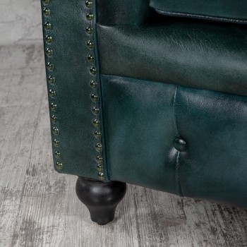 Диван кожаный Лофт Честер (темно-зеленый) в Искитиме - iskitim.mebel54.com | фото