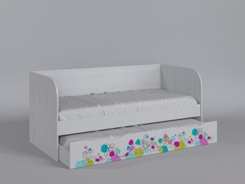 Диван-кровать Флёр (Белый/корпус Выбеленное дерево) в Искитиме - iskitim.mebel54.com | фото