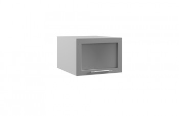 Гарда ГПГС 500 шкаф верхний горизонтальный глубокий со стеклом (Белый Эмалит/корпус Серый) в Искитиме - iskitim.mebel54.com | фото