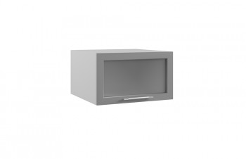 Гарда ГПГС 600 шкаф верхний горизонтальный глубокий со стеклом (Белый Эмалит/корпус Серый) в Искитиме - iskitim.mebel54.com | фото