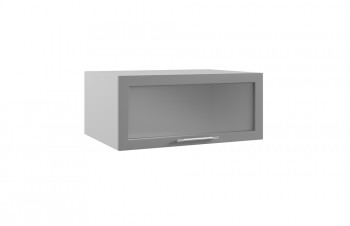 Гарда ГПГС 800 шкаф верхний горизонтальный глубокий со стеклом (Белый Эмалит/корпус Серый) в Искитиме - iskitim.mebel54.com | фото