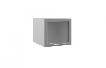 Гарда ГВПГС 500 шкаф верхний горизонтальный глубокий со стеклом высокий (Белый Эмалит/корпус Серый) в Искитиме - iskitim.mebel54.com | фото