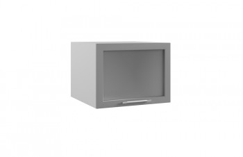 Гарда ГВПГС 600 шкаф верхний горизонтальный глубокий со стеклом высокий (Белый Эмалит/корпус Серый) в Искитиме - iskitim.mebel54.com | фото