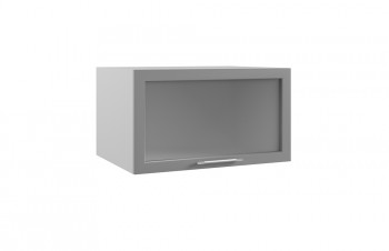 Гарда ГВПГС 800 шкаф верхний горизонтальный глубокий со стеклом высокий (Белый Эмалит/корпус Серый) в Искитиме - iskitim.mebel54.com | фото
