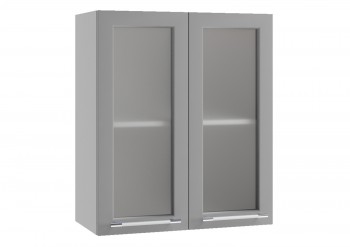 Гарда ПС 600 шкаф верхний со стеклом (Белый Эмалит/корпус Серый) в Искитиме - iskitim.mebel54.com | фото