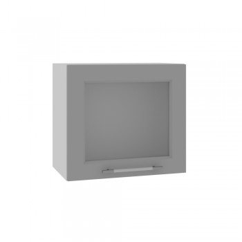 Гарда ВПГС 500 шкаф верхний горизонтальный со стеклом высокий (Белый Эмалит/корпус Серый) в Искитиме - iskitim.mebel54.com | фото