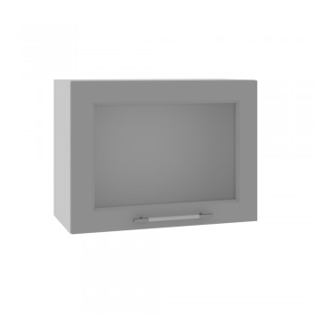 Гарда ВПГС 600 шкаф верхний горизонтальный со стеклом высокий (Белый Эмалит/корпус Серый) в Искитиме - iskitim.mebel54.com | фото