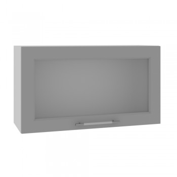 Гарда ВПГС 800 шкаф верхний горизонтальный со стеклом высокий (Белый Эмалит/корпус Серый) в Искитиме - iskitim.mebel54.com | фото