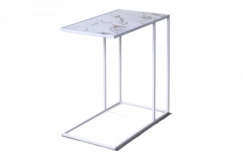 Журнальный столик Stone 018 (Прямоугольный) Металл/Керамика 500 Белый в Искитиме - iskitim.mebel54.com | фото