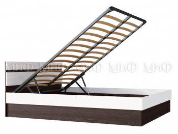 Ким кровать с подъемным механизмом 1,4 (Венге/белый глянец) в Искитиме - iskitim.mebel54.com | фото