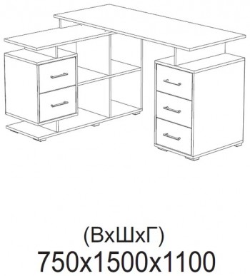 Компьютерный стол угловой СКМУ-3 белый в Искитиме - iskitim.mebel54.com | фото