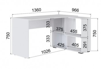 Компьютерный стол угловой СКМУ-3 дуб сонома/белый в Искитиме - iskitim.mebel54.com | фото