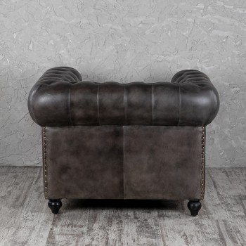 Кресло кожаное Лофт Честер (акация) в Искитиме - iskitim.mebel54.com | фото