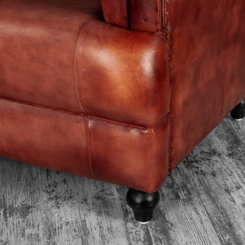 Кресло кожаное Лофт Честер-Нью (Коричневый) в Искитиме - iskitim.mebel54.com | фото