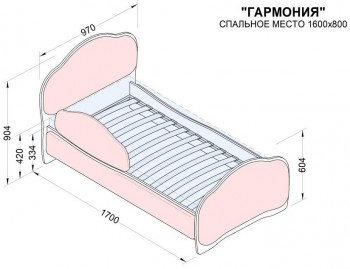 Кровать 160 Гармония 18 Бордовый (мягкий бортик) в Искитиме - iskitim.mebel54.com | фото