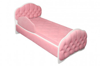 Кровать 160 Гармония 36 Светло-розовый (мягкий бортик) в Искитиме - iskitim.mebel54.com | фото