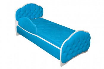 Кровать 160 Гармония 84 Ярко-голубой (мягкий бортик) в Искитиме - iskitim.mebel54.com | фото