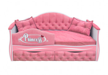 Кровать 160 серии Иллюзия 2 ящика 36 Розовый (мягкий бортик/подушки) в Искитиме - iskitim.mebel54.com | фото