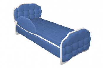 Кровать 170 Атлет 29 Синий (мягкий бортик) в Искитиме - iskitim.mebel54.com | фото
