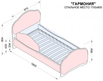 Кровать 170 Гармония 08 Шоколад (мягкий бортик) в Искитиме - iskitim.mebel54.com | фото