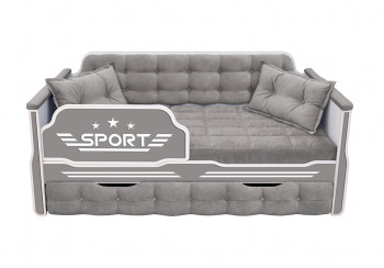 Кровать 170 серии Спорт 1 ящик 45 Серый (подушки) в Искитиме - iskitim.mebel54.com | фото