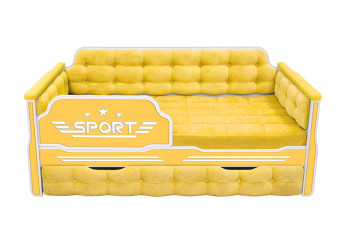 Кровать 170 серии Спорт 1 ящик 74 Жёлтый (мягкие боковые накладки) в Искитиме - iskitim.mebel54.com | фото