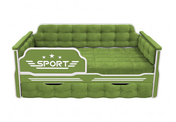 Кровать 170 серии Спорт 1 ящик 76 Зелёный (мягкие боковые накладки) в Искитиме - iskitim.mebel54.com | фото
