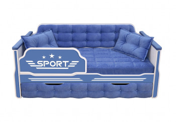 Кровать 170 серии Спорт 1 ящик 85 Синий (подушки) в Искитиме - iskitim.mebel54.com | фото