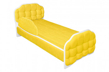Кровать 180 Атлет 74 жёлтый (мягкий бортик) в Искитиме - iskitim.mebel54.com | фото