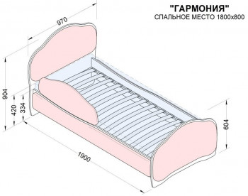 Кровать 180 Гармония 36 Светло-розовый (мягкий бортик) в Искитиме - iskitim.mebel54.com | фото