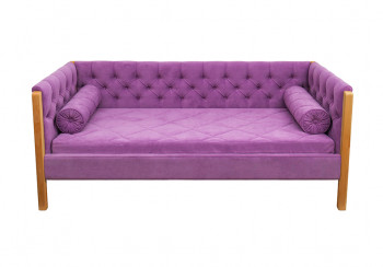 Кровать 180 серии Леди  32 Фиолетовый (подушка валик) в Искитиме - iskitim.mebel54.com | фото