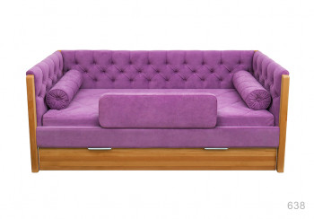 Кровать 180 серии Леди + ящик 32 Фиолетовый (мягкий бортик/подушка валик) в Искитиме - iskitim.mebel54.com | фото