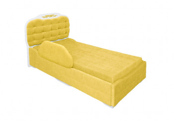 Кровать 190 Атлет Lux 74 Жёлтый (мягкий бортик) в Искитиме - iskitim.mebel54.com | фото