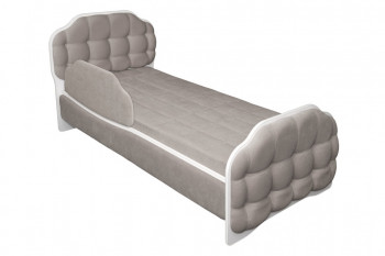 Кровать 190 Атлет Lux 96 Серый (мягкий бортик) в Искитиме - iskitim.mebel54.com | фото