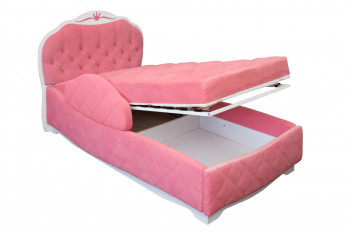 Кровать 190 Гармония Lux 32 Фиолетовый (мягкий бортик) в Искитиме - iskitim.mebel54.com | фото