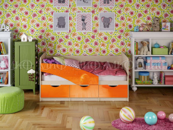 Кровать Бабочки 1,6м (Оранжевый металлик) в Искитиме - iskitim.mebel54.com | фото