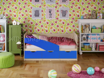 Кровать Бабочки 1,6м (Синий матовый) в Искитиме - iskitim.mebel54.com | фото