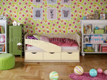 Кровать Бабочки 1,6м (Ваниль матовый) в Искитиме - iskitim.mebel54.com | фото