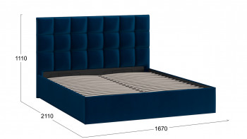 Кровать без ПМ «Эмбер» Велюр Confetti/Blue в Искитиме - iskitim.mebel54.com | фото
