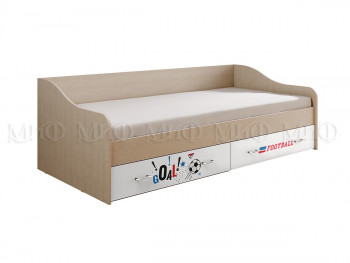 Кровать Boy Вега 0,9 м (Дуб беленый/Белый глянец/фотопечать) в Искитиме - iskitim.mebel54.com | фото