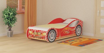  Кровать одноместная Авто-3-2(без матраса) с рисунком Авто Желтый в Искитиме - iskitim.mebel54.com | фото