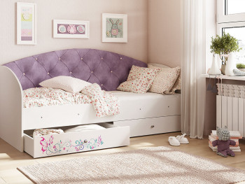 Кровать детская Эльза Белый/Фиолетовый в Искитиме - iskitim.mebel54.com | фото