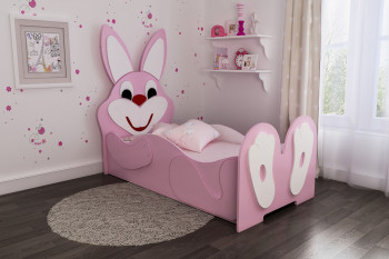Кровать детская Зайка 1.6 Розовый/Белый в Искитиме - iskitim.mebel54.com | фото