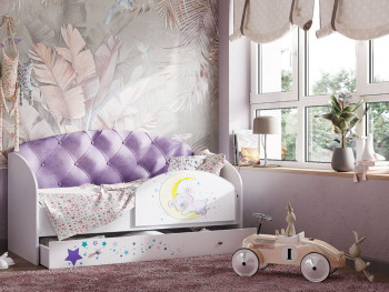 Кровать детская Звездочка Белый/Фиолетовый в Искитиме - iskitim.mebel54.com | фото
